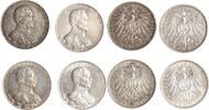 Preussen 4 x 2 Mark Wilhelm II. 1888-1918. -