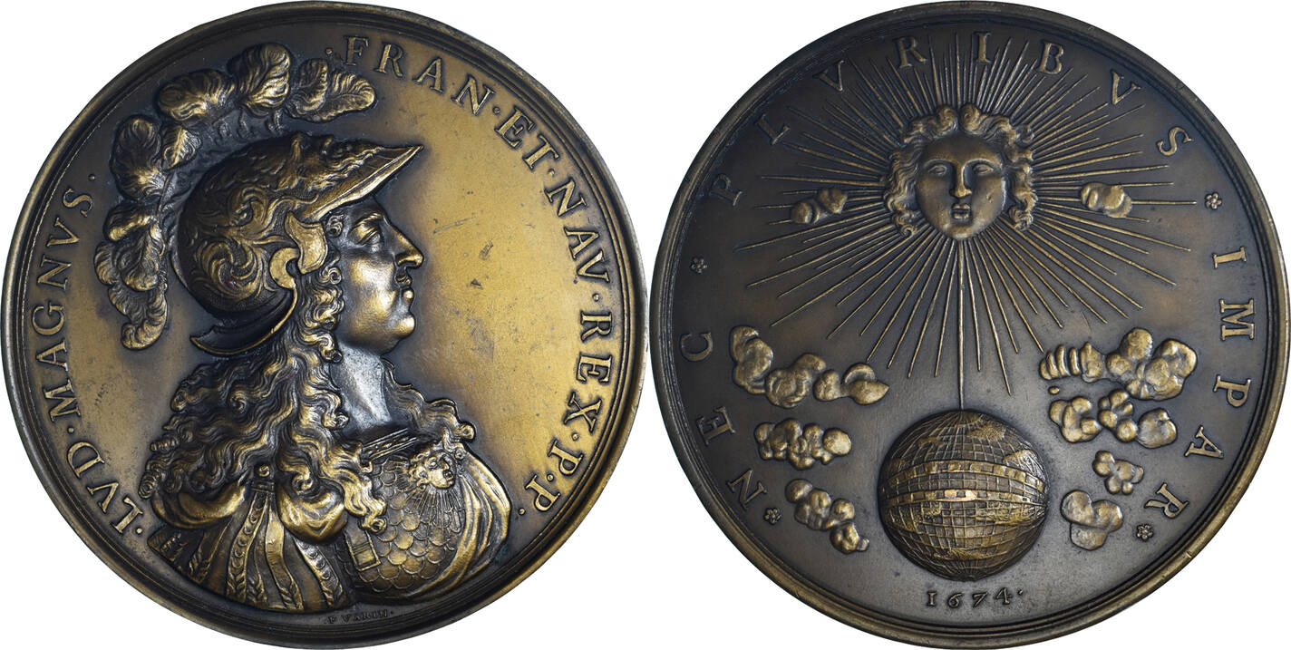 France Medal 1674 Louis XIV, Nec Pluribus Impar, History, Varin