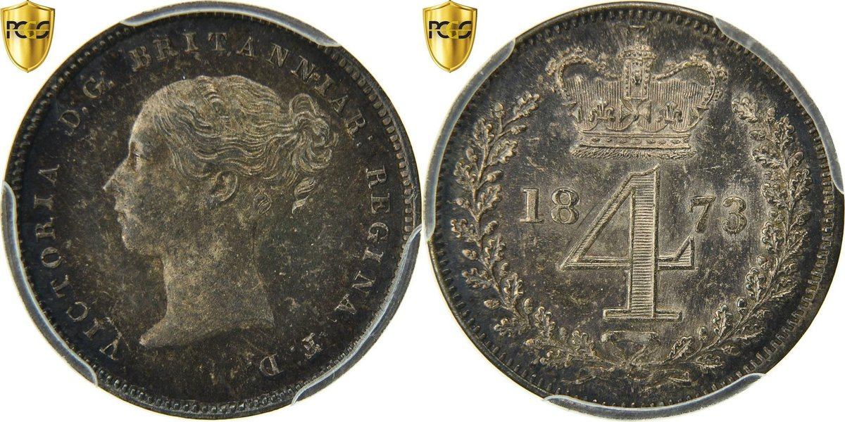 Great Britain 4 Pence 1873 Victoria, Maundy, Silver, PCGS, Spink:3917 ...