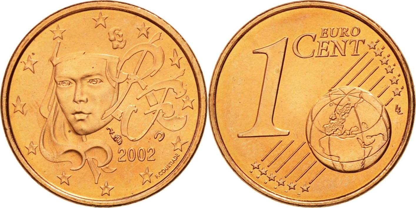 euro cent 2002 paris france copper plated steel, km:1282 ms(63)