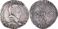 France Franc au Col Plat Coin, Henri III, Dijon, Silver -