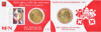 VATICAN CITY 50 Euro Cent Stamp and coin card N°14, Brass -