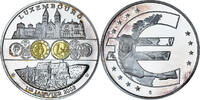 Luxembourg Medaille Adoption de l'Euro, Politics, Silver Plated -