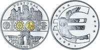 Portugal Medaille Adoption de l'Euro, Politics, Silver Plated -