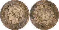 France 10 Centimes Cérès, Paris, Bronze, KM:815.1 -