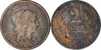 France 2 Centimes Coin, Dupuis, Paris, Bronze, KM:841 -