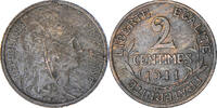 France 2 Centimes Coin, Dupuis, Paris, Bronze, KM:841 -