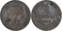 France 2 Centimes Coin, Dupuis, Paris, Bronze, KM:841 -