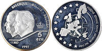 Belgium 5 Ecu Proof, Silver, KM:205 -