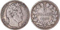 France 5 Francs Coin, Louis-Philippe, Rouen, Silver -