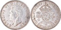 Great Britain Florin, Two Shillings Coin, George VI, Silver -
