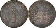 ITALIAN STATES 2 Baiocchi Coin, ROMAN REPUBLIC, Rome, Copper -
