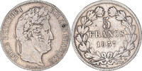 France 5 Francs Coin, Louis-Philippe, Paris, Silver -