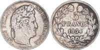 France 5 Francs Coin, Louis-Philippe, Paris, Silver -