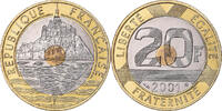 France 20 Francs 2001 Paris Coin, Mont Saint Michel, Paris, BU STGL 132.63 元  ＋  41.29 元 运费