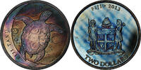 Fiji 2 Dollars Elizabeth II, Tortue, 1 Oz, Silver -