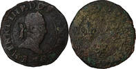 France Double Tournois Henri III, Rouen, Copper, CGKL:112 -