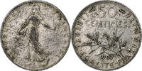 France 50 Centimes Semeuse, Paris, Silver, Gadoury:420 -