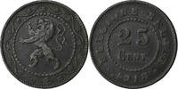 Belgium 25 Centimes Albert I, Zinc, KM:82 -