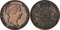 Spain 25 Centimos 1862 Segovia Isabel II, Segovia, Copper, KM:615.2 SS 108.36 元  ＋  41.42 元 运费