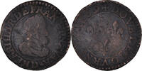 France Double Tournois Coin, Henri IV, Lyon, Copper, CGKL:204 -