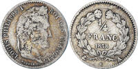 France 1/4 Franc Coin, Louis-Philippe, Paris, Silver -