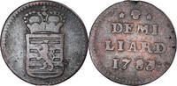 Luxembourg 1/2 Liard Coin, Joseph II, Brussels, Copper, KM:10 -