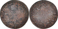 Spanish Netherlands Liard Coin, Charles II, Bruges, Copper -