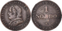 ITALIAN STATES Soldo, 5 Centesimi Coin, PAPAL STATES, Pius IX, Roma -