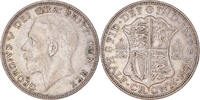 Great Britain 1/2 Crown Coin, George V, Silver, KM:835 -