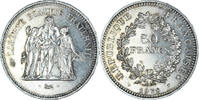 France 50 Francs Coin, Hercule, Paris, Silver, KM:941.1 -