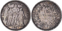 France 10 Francs Coin, Hercule, Paris, Silver, KM:932 -