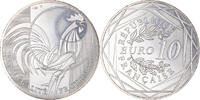 France 10 Euro Coq, Monnaie de Paris, Silver, Gadoury:EU797 -