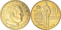 Monaco 10 Centimes Coin, Rainier III, BU, Aluminum-Bronze -