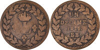 France Décime. 1815. Strasbourg Coin, Louis XVIII, Strasbourg, Bronze S 367.01 元  ＋  41.34 元 运费