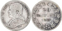 ITALIAN STATES 20 Baiocchi Coin, PAPAL STATES, Pius IX, Roma -