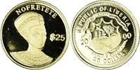 Liberia 25 Dollars Coin, Toutankhamon, American Mint, Gold -