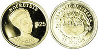 Liberia 25 Dollars Coin, Néfertiti, American Mint, Gold -