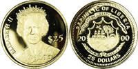Liberia 25 Dollars Coin, Queen Elizabeth II, American Mint -