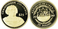 Liberia 25 Dollars Coin, Christophe Colomb, American Mint -