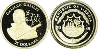 Liberia 25 Dollars Coin, Galileo Galilei, American Mint, Gold -