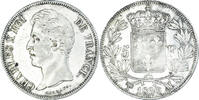 France 5 Francs Coin, Charles X, Marseille, Silver -