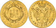 German States 2 Ducat Coin, Karl VI, Hambourg, Gold, KM:345 -