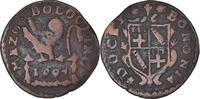 ITALIAN STATES 1/2 Bolognino Coin, PAPAL STATES, Innocent XII, Bologna -