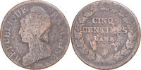 France 5 Centimes Coin, Dupré, Lille, Copper, Gadoury:126a -