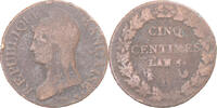 France 5 Centimes Coin, Dupré, Copper, Gadoury:126a -