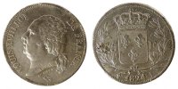 France 5 Francs Coin, Louis XVIII, Limoges, Silver -