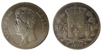 France 5 Francs Coin, Charles X, Paris, Silver, Gadoury:643 -