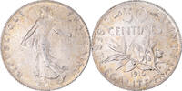 France 50 Centimes Coin, Semeuse, Paris, Silver, KM:854 -