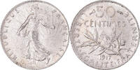France 50 Centimes Coin, Semeuse, Paris, Silver, KM:854 -